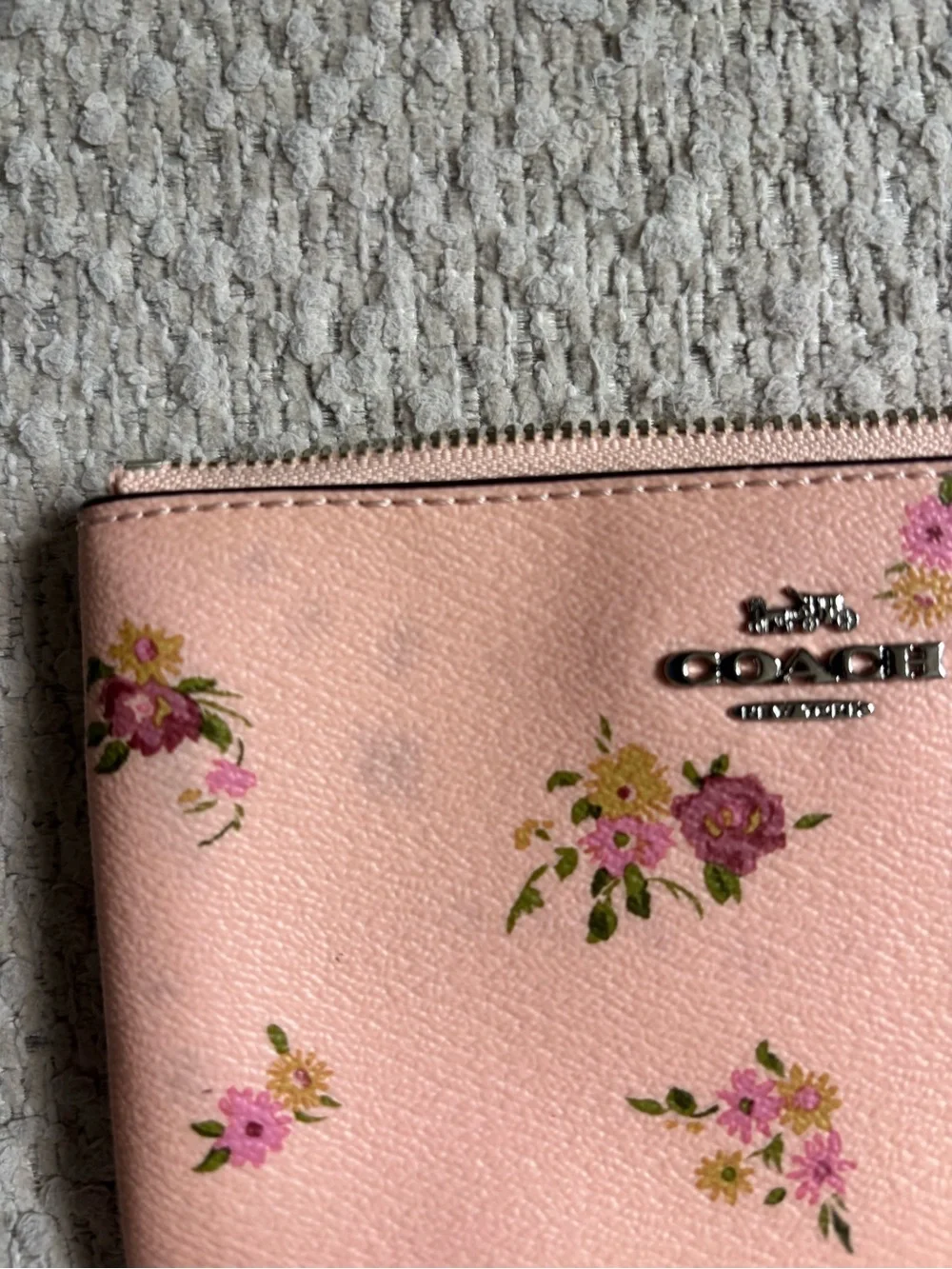 Coach Pink Floral Wristlet Pouch